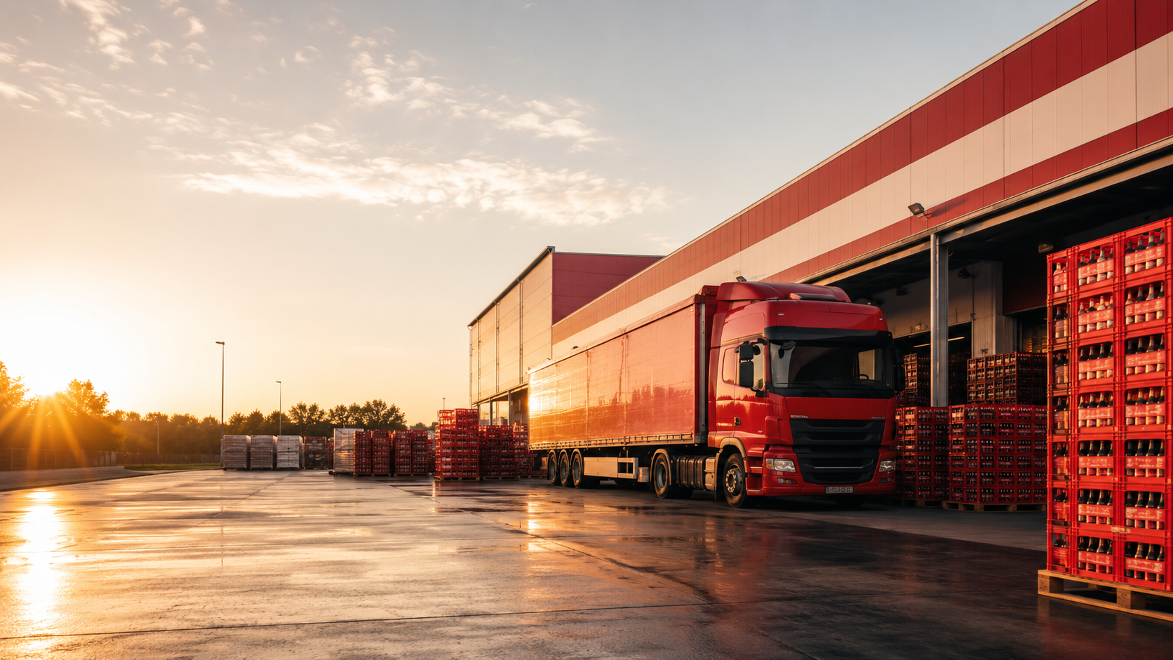Distribution truck and warehouse